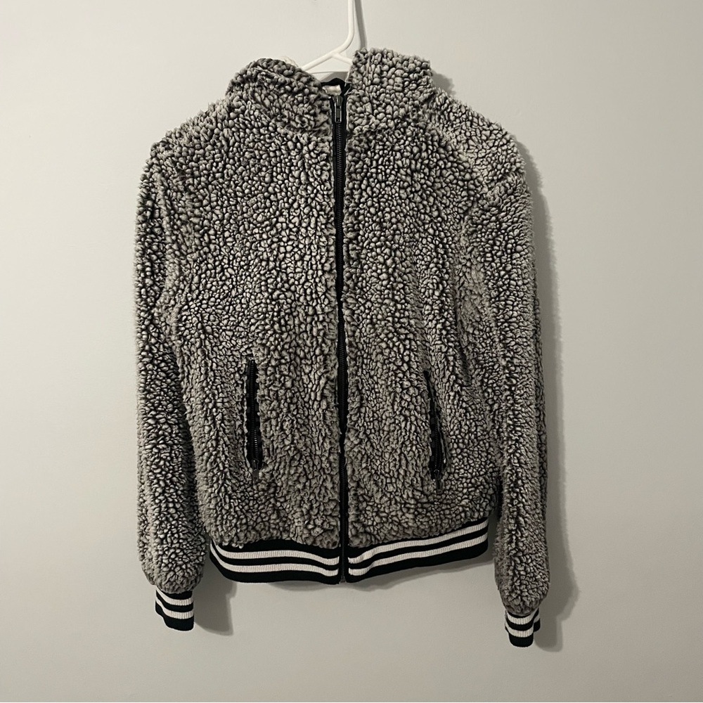 Gray Fluffy Jacket Hoodie
